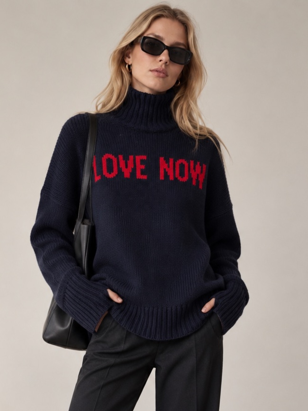 Zadig & Voltaire Alma Love Now Merino Wool Sweater Navy Size S